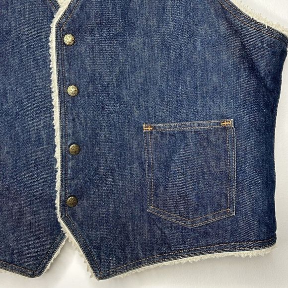 OshKosh B'gosh Mens Vest Sherpa Lined Blue Denim Vintage Men's X-Large‎ USA - Picture 5 of 12